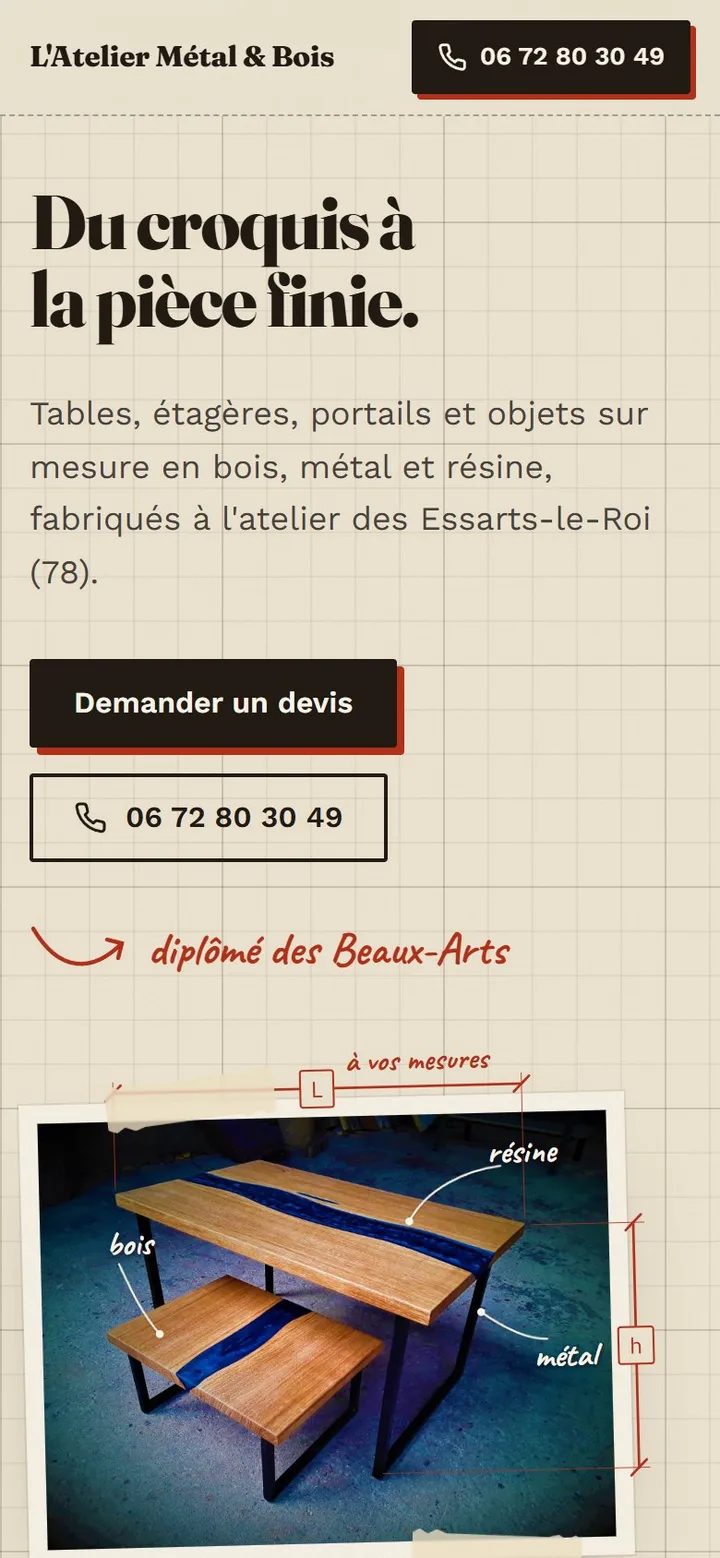 Proposition Établi sur téléphone.